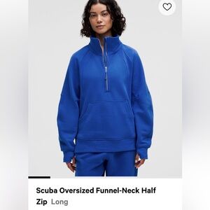 lululemon scuba 1/2 zip oversized long sweatshirt